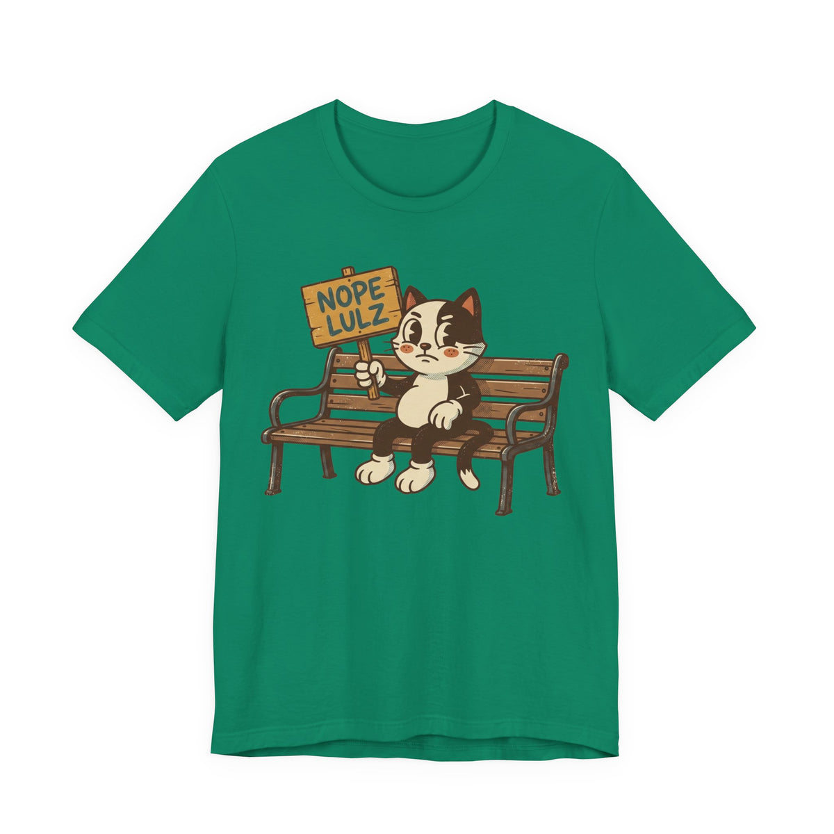 Nope Lulz Funny Retro Cat Tee