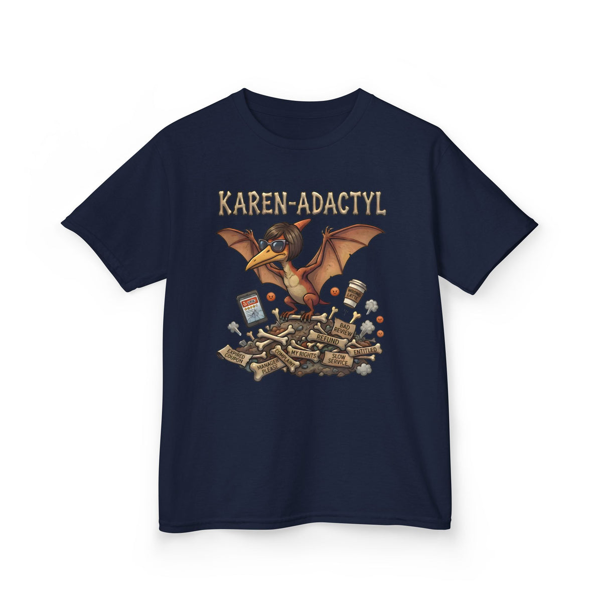 Karen-Adactyl Funny Kids Dinosaur Tee
