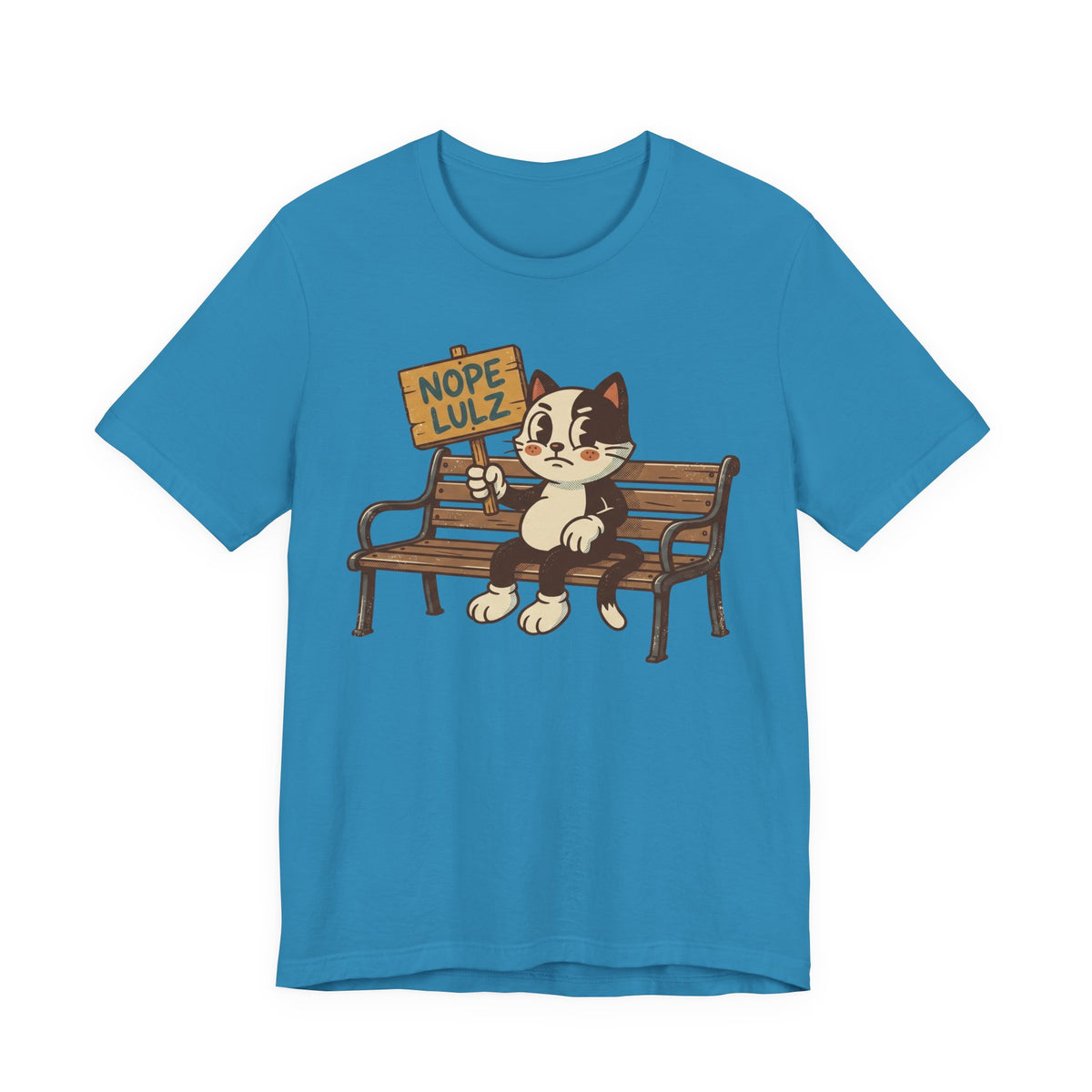 Nope Lulz Funny Retro Cat Tee