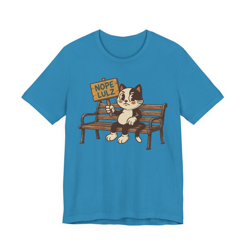 Nope Lulz Funny Retro Cat Tee