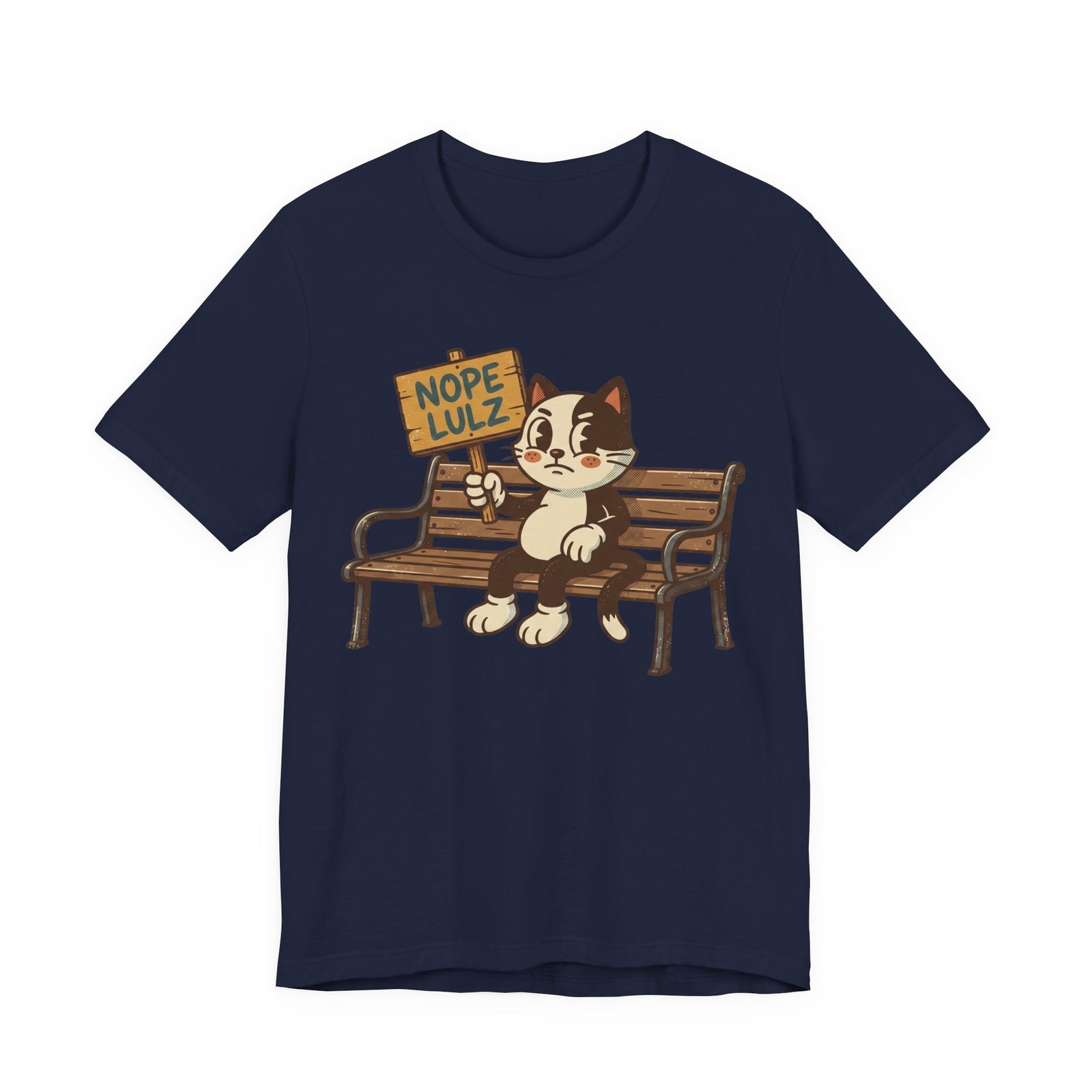 Nope Lulz Funny Retro Cat Tee