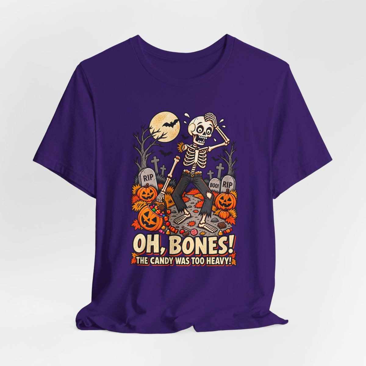 Oh, Bones! The Candy Was Too Heavy Funny Halloween T-Shirt