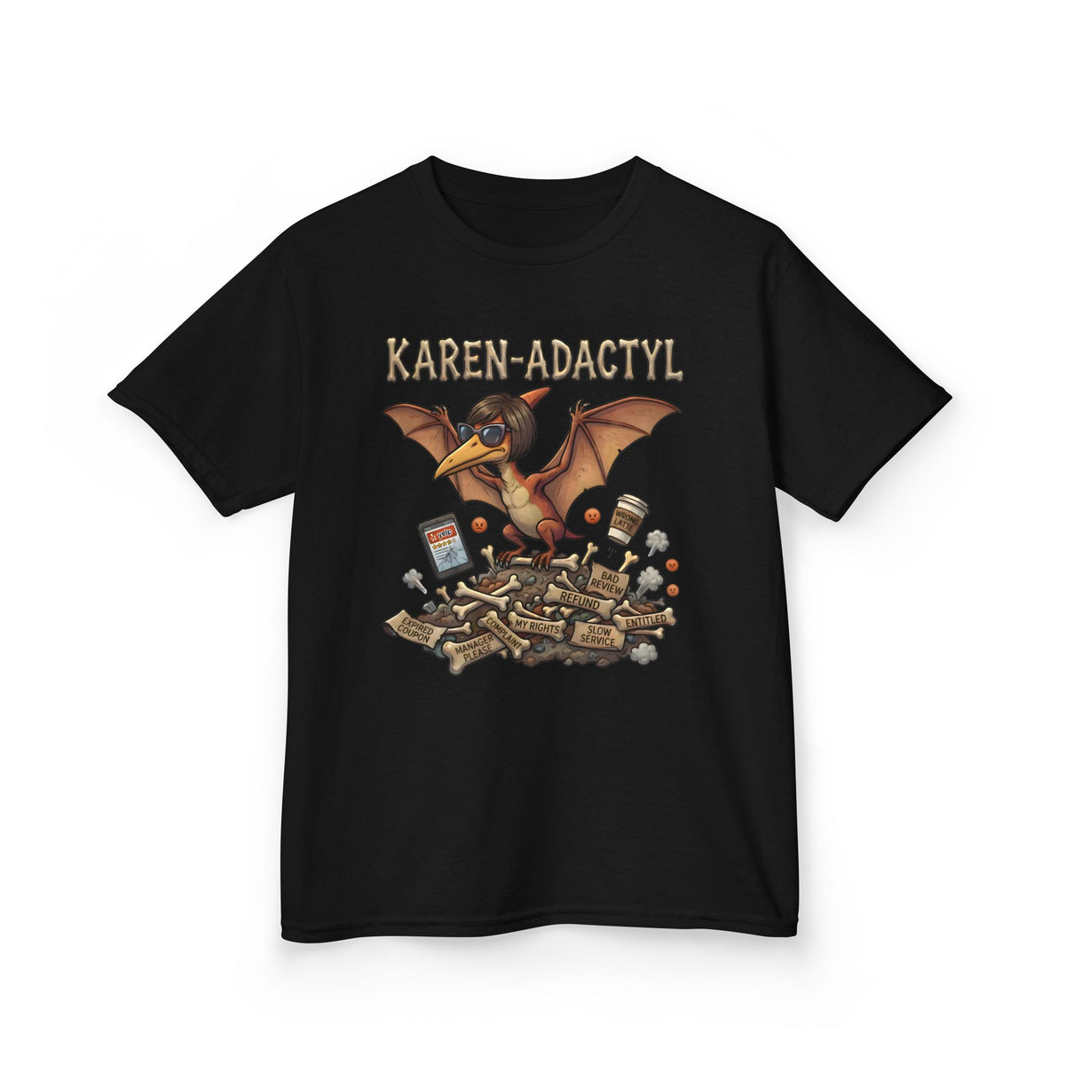 Karen-Adactyl Funny Kids Dinosaur Tee