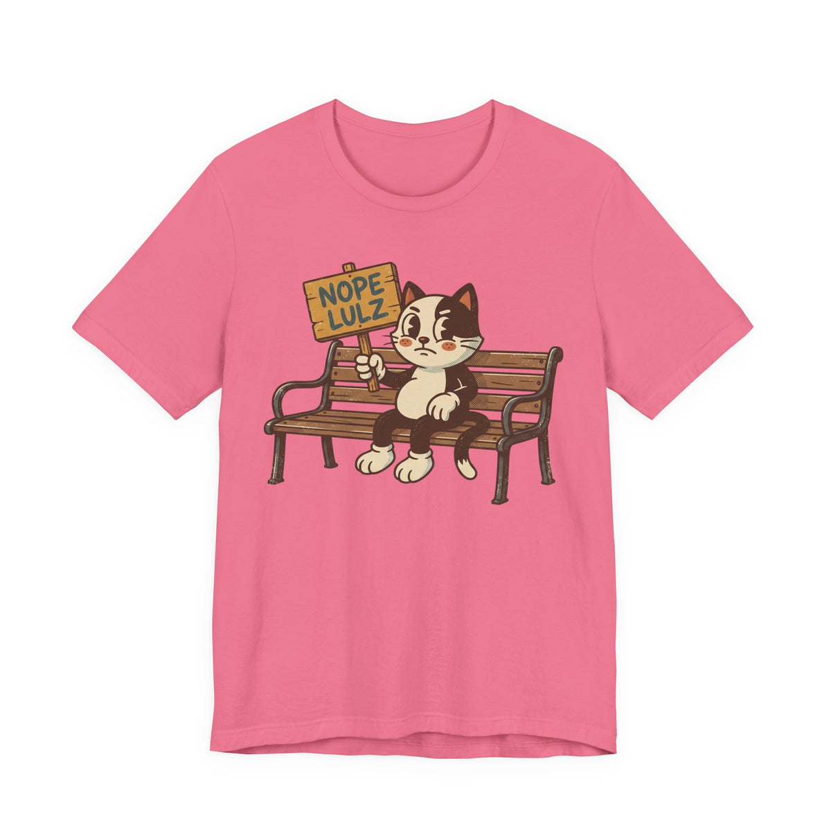 Nope Lulz Funny Retro Cat Tee