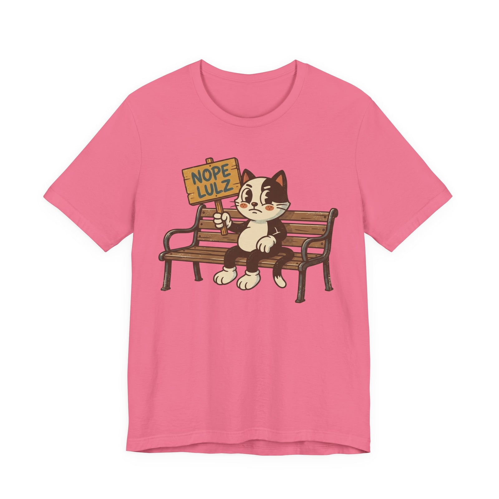 Nope Lulz Funny Retro Cat Tee