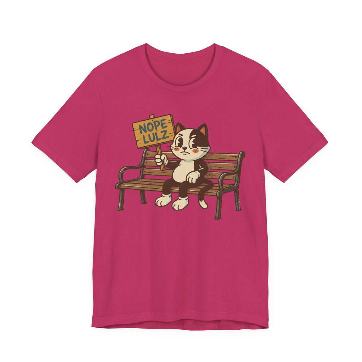 Nope Lulz Funny Retro Cat Tee