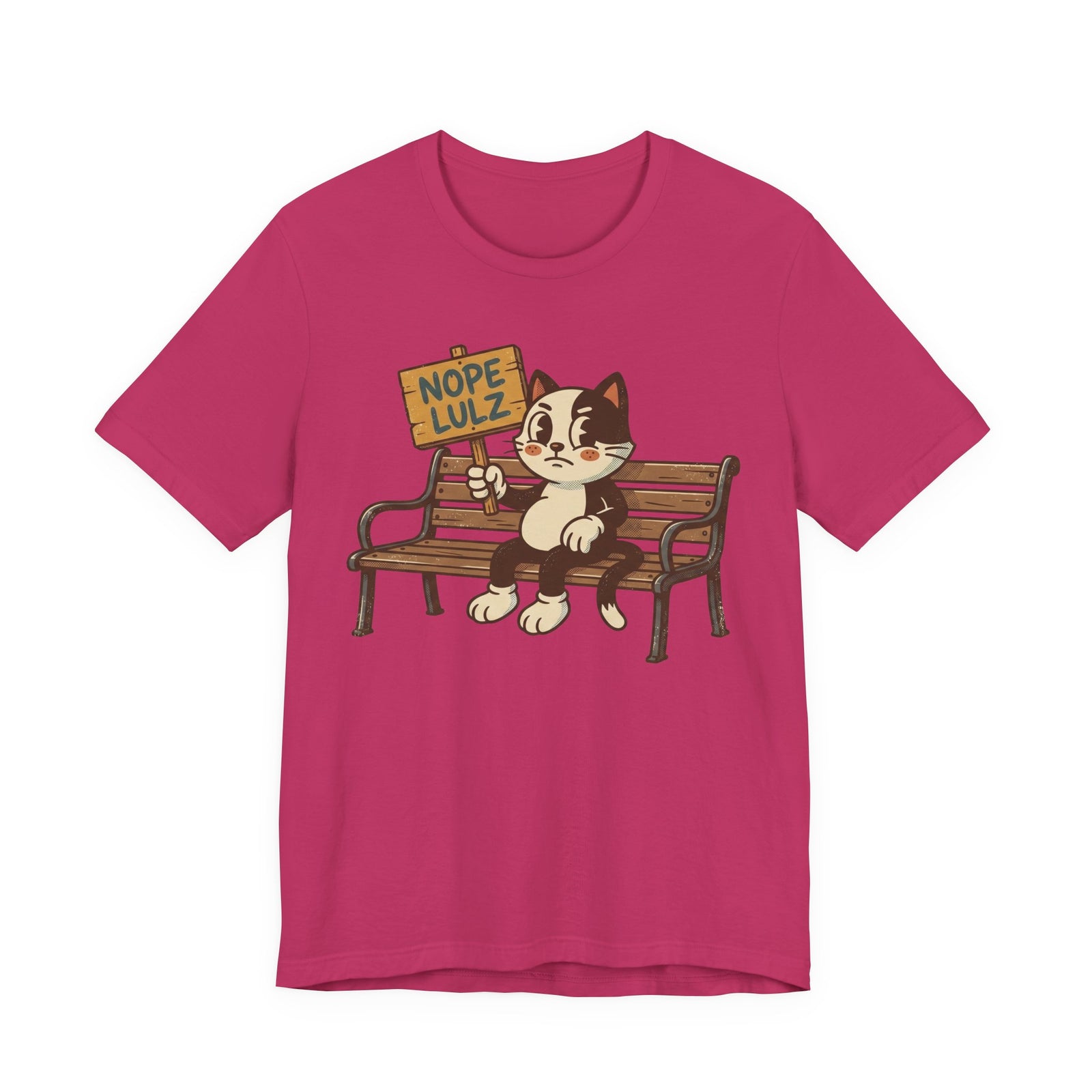 Nope Lulz Funny Retro Cat Tee