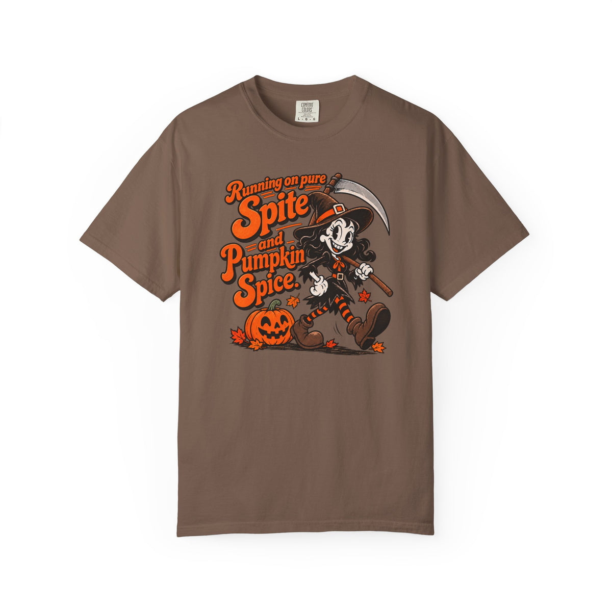 Running On Spite And Pumpkin Spice Funny Halloween Tee